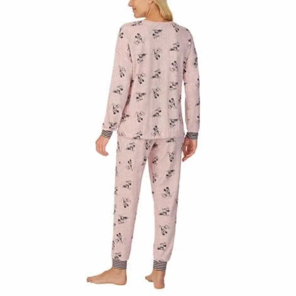 Disney Mickey Minnie Lounge Set Womens Pink 2 Piece Pajama Sleepwear NWT - Picture 4 of 4